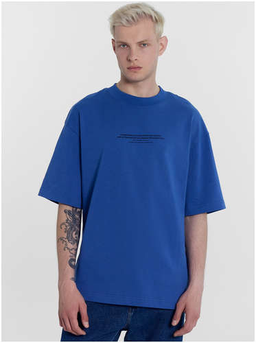 Футболка мужская синяя с печатью Mark Formelle / 103195251 - вид 2