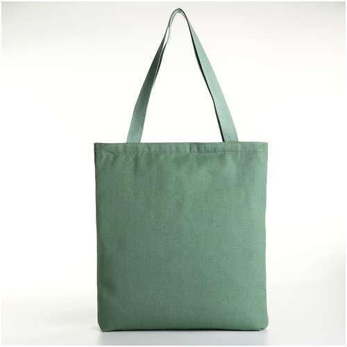 Сумка-шопер на молнии, из текстиля, цвет зеленый / 103176574 - вид 2