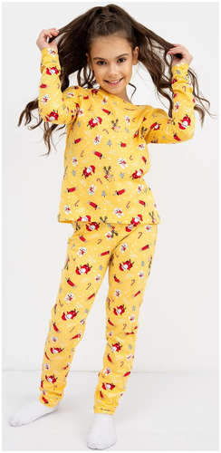 Хлопковая пижама для девочек (лонглсив и брюки) Mark Formelle 103172514