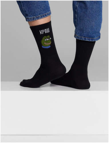 Носки мужские высокие черные с надписью Mark Formelle 103223043