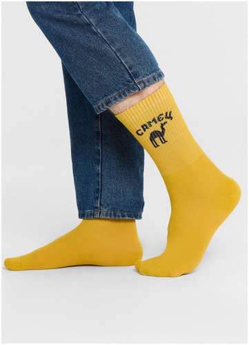 Носки мужские желтые с надписью Mark Formelle 103223743