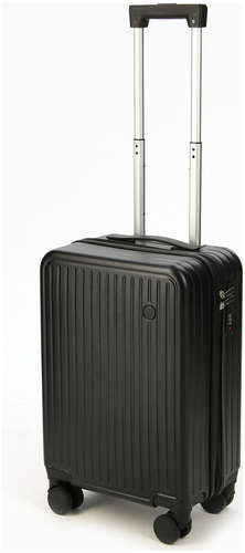 Чемодан на колесах маленький 44 л (s), на молнии, кодовый замок, 4 колеса, черный 103236774