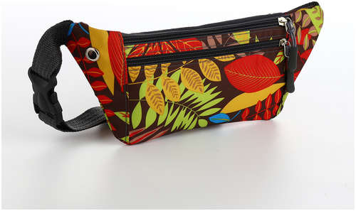 Поясная сумка на молнии, 2 наружных кармана, цвет разноцветный / 103211912 - вид 2