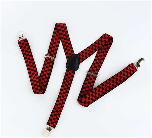 Подтяжки взрослые, ширина 2,5 см, цвет черный/красный / 103197501 - вид 2