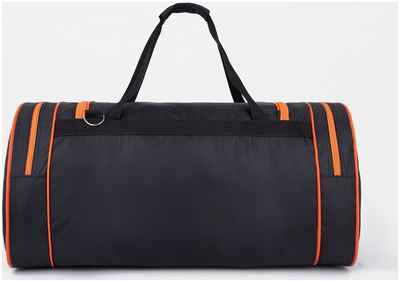 Сумка дорожная на молнии, 3 наружных кармана, длинный ремень, цвет черный/оранжевый / 10387357 - вид 2