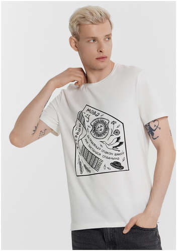 Футболка мужская белая с принтом и надписью Mark Formelle / 103234540 - вид 2