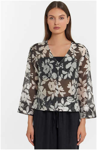 Блузка женская зеленая с цветочным принтом Mark Formelle 103241687