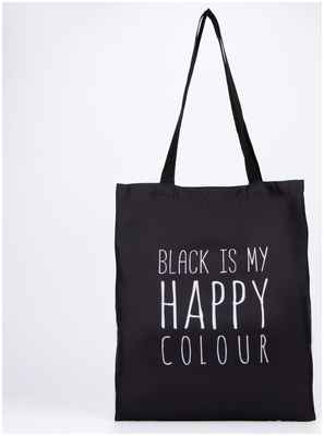Сумка-шопер black color без молнии, без подкладки, цвет черный NAZAMOK / 10343069
