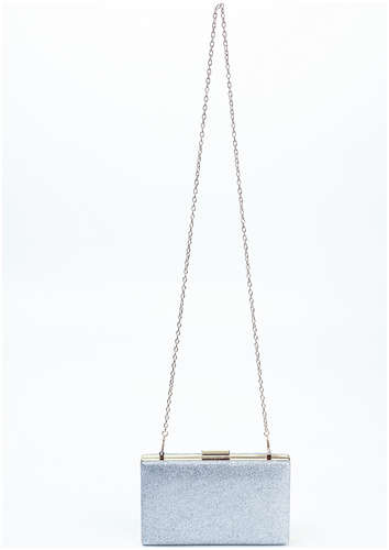 Сумка женская на фермуаре, цвет серебряный 103219370