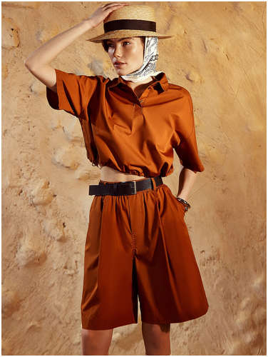 Поло женское коричневое Mark Formelle / 103229590 - вид 2