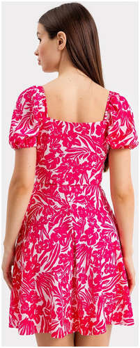 Платье женское ярко-розовое с принтом в виде цветов Mark Formelle / 103166651 - вид 2