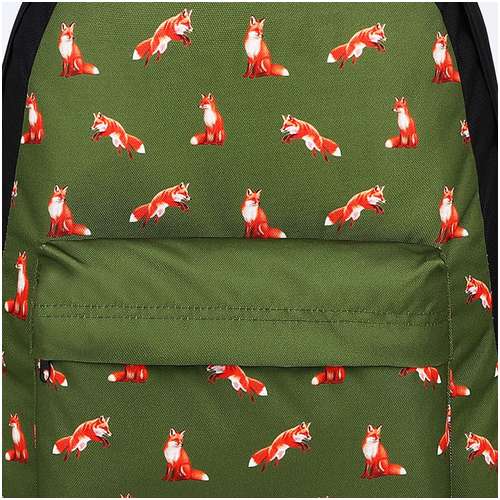Рюкзак текстильный лисы, с карманом, цвет зеленый NAZAMOK / 103150137 - вид 2