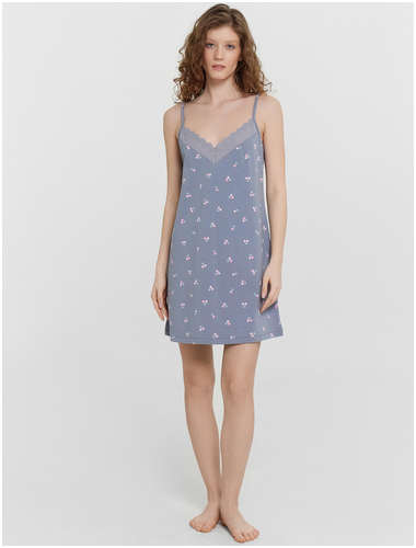 Сорочная ночная женская синяя с принтом Mark Formelle / 103231595 - вид 2