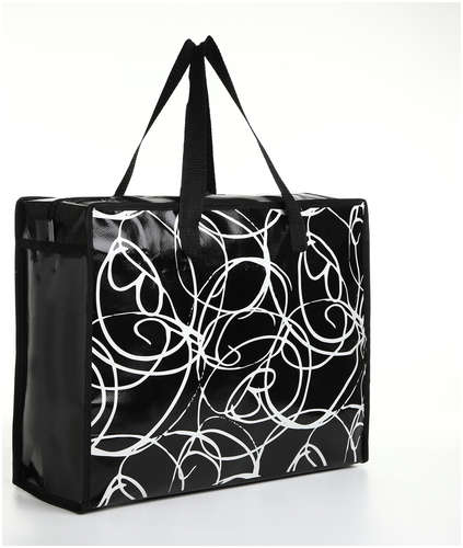 Сумка хозяйственная на молнии, цвет черный 103198936