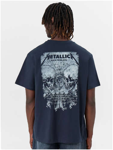 Футболка мужская синяя с принтом Mark Formelle 103242723