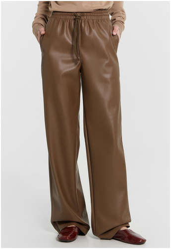 Брюки кожаные женские коричневые Mark Formelle / 103218946 - вид 2