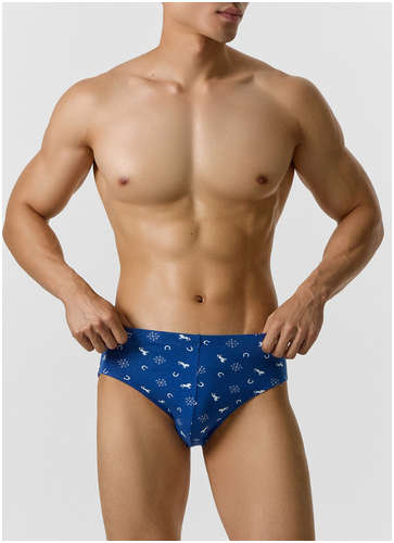Трусы плавки мужские синие с принтом Mark Formelle / 103240806 - вид 2