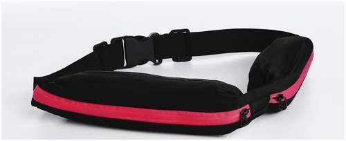 Поясная сумка для бега на молнии, цвет черный/розовый / 103162228 - вид 2