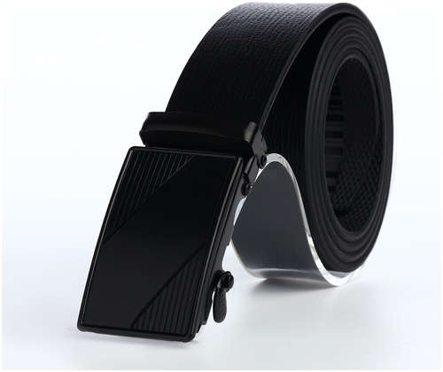Ремень мужской, ширина 3,5 см, пряжка автомат, цвет черный 103206424