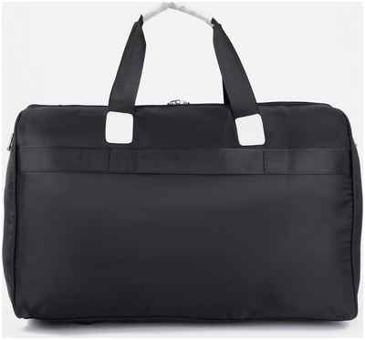 Сумка дорожная на молнии, наружный карман, длинный ремень, держатель для чемодана, цвет чёрный / 10394794 - вид 2