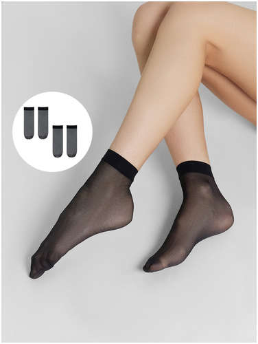 Носки капроновые женские черные, 2 пары Mark Formelle 103231618