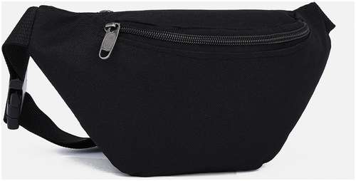 Поясная сумка на молнии, наружный карман, цвет черный / 103191492 - вид 2