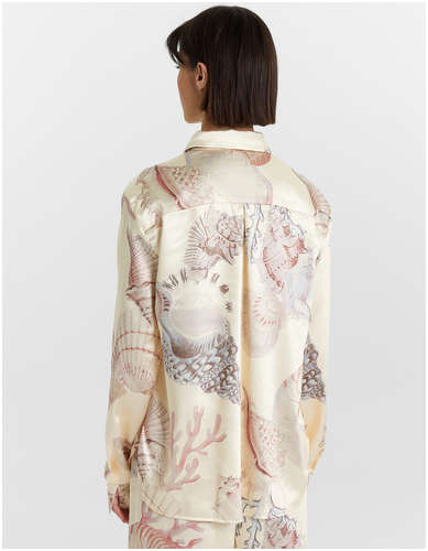 Блузка женская бежевая с принтом Mark Formelle / 103240791 - вид 2