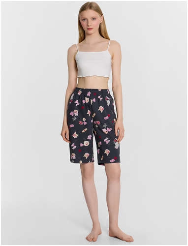 Шорты женские серые с принтом Mark Formelle 103240810