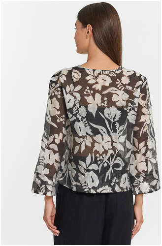 Блузка женская зеленая с цветочным принтом Mark Formelle / 103241687 - вид 2