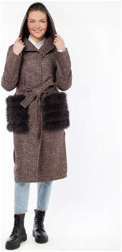 Пальто женское утепленное (пояс) EL PODIO / 103157775 - вид 2