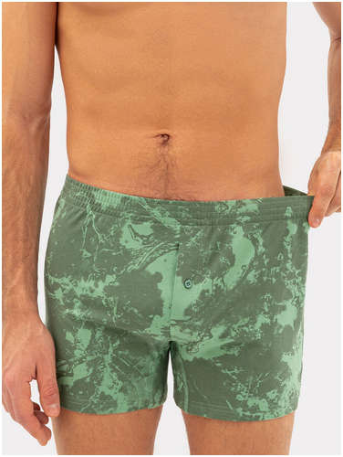 Трусы мужские шорты в зеленые с принтом Mark Formelle / 103172248 - вид 2