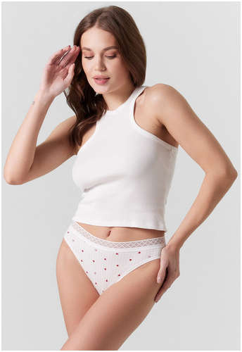 Трусы слипы женские белые с принтом Mark Formelle 103221342