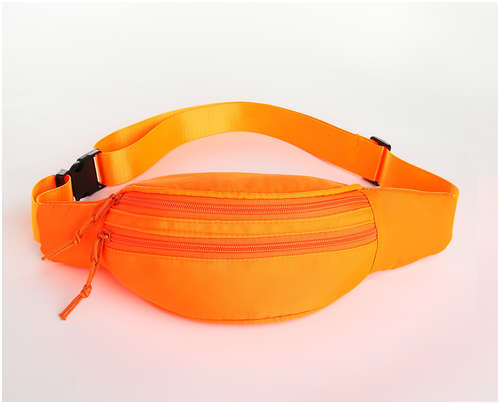 Поясная сумка на молнии, 2 кармана, цвет оранжевый / 103178109 - вид 2