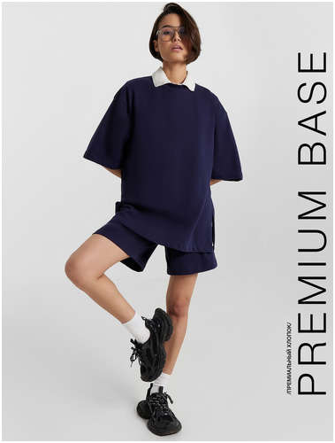 Комплект женский синий: футболка и шорты Mark Formelle 103231275