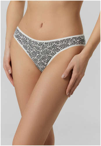 Трусы женские кремовые с растительным принтом Mark Formelle / 103231089 - вид 2