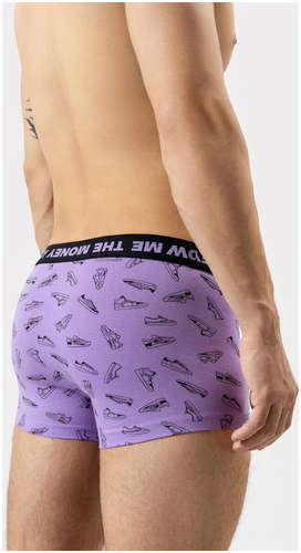 Мужские трусы-боксеры в фиолетовом цвете с рисунком в виде Mark Formelle / 103168343 - вид 2
