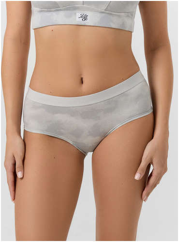 Трусы шортики женские серые с принтом тай-дай Mark Formelle / 103240900 - вид 2