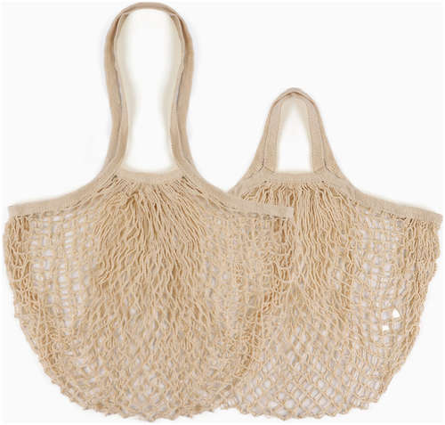 Набор 2 шт: сумка-авоська хозяйственная, клетка 1.5 см, бежевая TAKE IT EASY 103230636