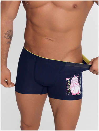 Трусы боксеры мужские синие с принтом Mark Formelle / 103216110 - вид 2