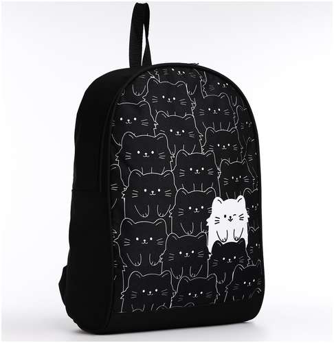 Рюкзак текстильный котики, 38х14х27 см, цвет черный NAZAMOK 103153383