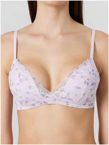Бюстгальтер женский лиловый с цветочным принтом Mark Formelle 103234924