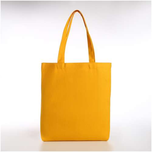 Сумка-шопер без застежки, из текстиля, цвет желтый/белый / 103165176 - вид 2