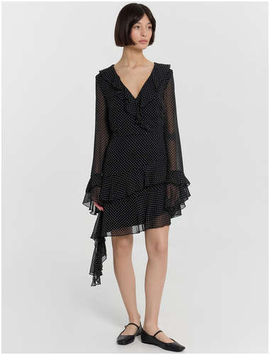 Платье женское черное в горошек Mark Formelle 103238892