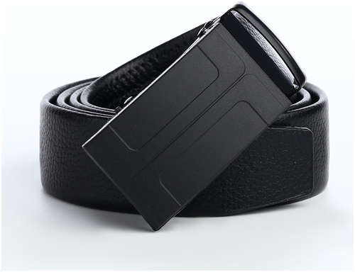Ремень мужской, ширина 3,5 см, пряжка автомат, цвет черный / 103206400 - вид 2