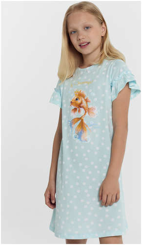 Сорочка ночная для девочек голубая в горох Mark Formelle 103191747