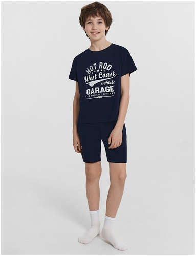 Комплект домашний для мальчиков синий с принтом Mark Formelle / 103233853 - вид 2