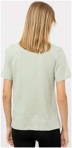 Однотонная женская футболка пыльно-зеленого цвета Mark Formelle / 103168119 - вид 2