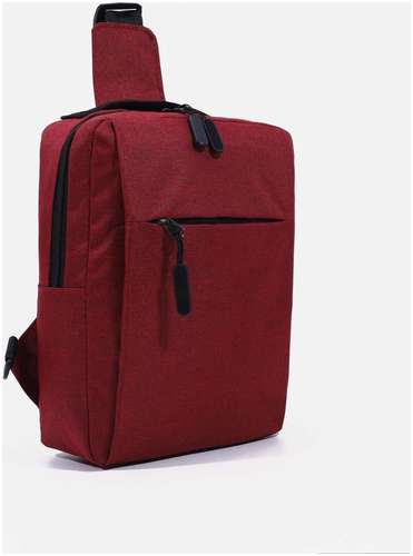 Рюкзак молодежный через плечо, отдел на молнии, наружный карман, usb, цвет красный / 103120865 - вид 2