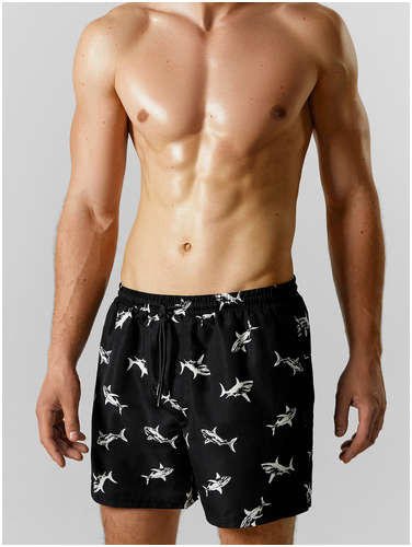 Плавательные шорты мужские синие с принтом Mark Formelle / 103230261 - вид 2