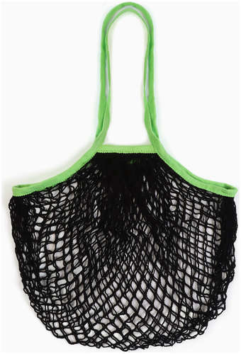 Сумка-авоська хозяйственная, клетка 1.5 см, черная/зеленая TAKE IT EASY 103230646